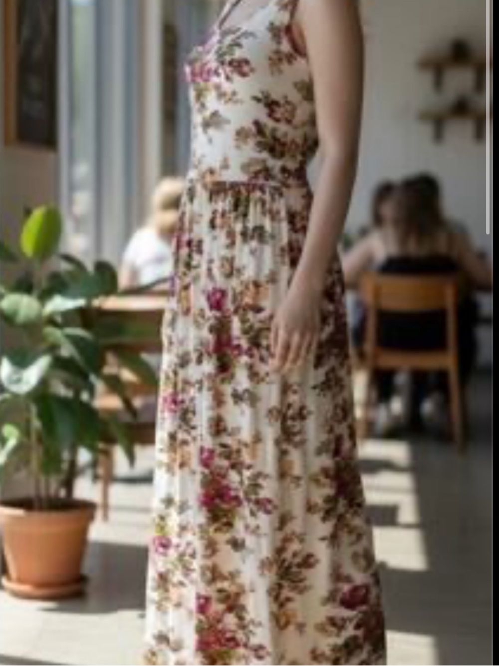 Laura Ashley Floral Jersey Maxi Dress Victorian Tea Rose Cottagecore S - Picture 2 of 12